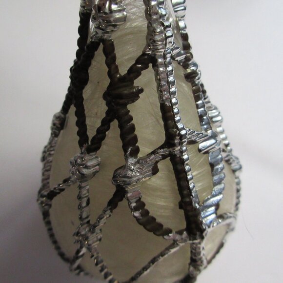 7 Bradford Cage Christmas Ornaments Spun Angel Hair Teardrop & 6 Round *READ* - Picture 15 of 15